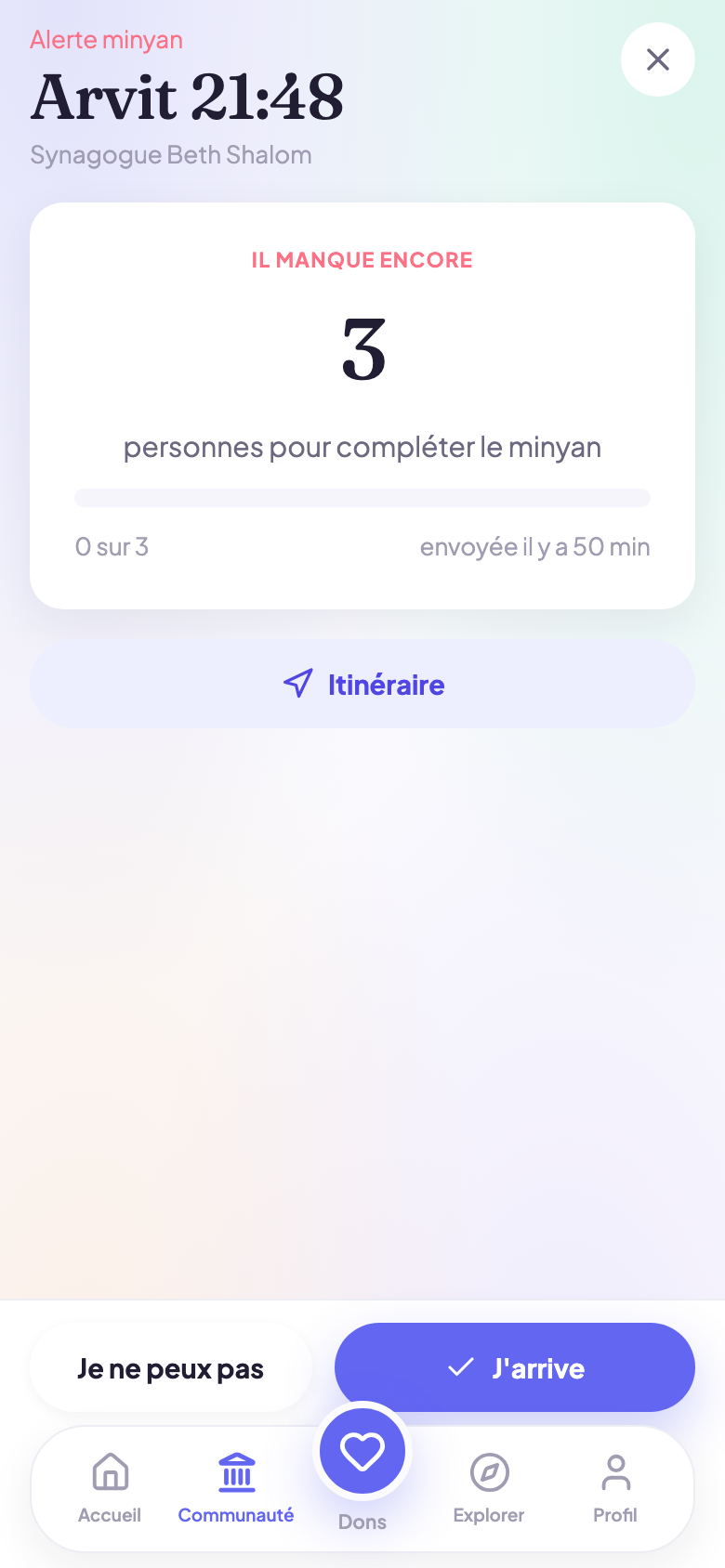 Alerte minyan : il manque trois personnes pour l'office d'arvit