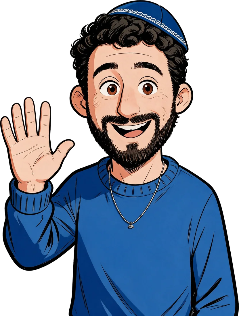 Nathan, personnage en pâte à modeler, fait coucou